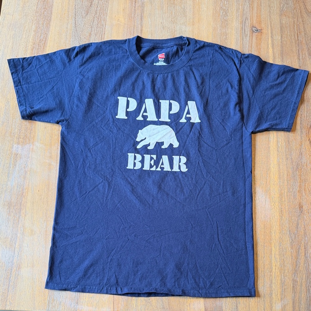 Hanes Navy 'Papa Bear' Graphic Tee